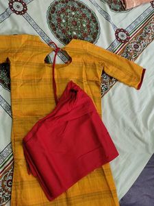Yellow Embroidered Kurti