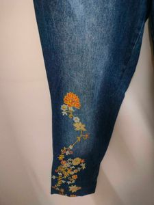 Floral Embroidered Jeans