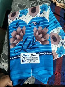 Blue Floral Print Fabric
