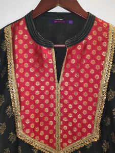 Black kurti with red legging