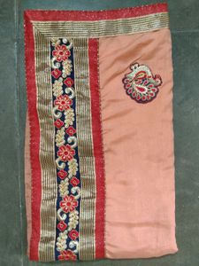 Heavy Border Saree  Patch Work With Blouse