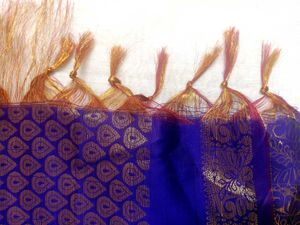 Elegant Blue Silk Honouring Shawl