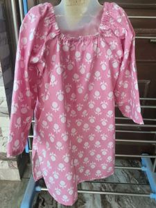 Pink Floral Print Kurti