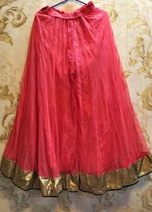 Designer Front Slit Suit With Sharara Pant And Dupatta And Inner.Size 34.