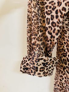 Leopard Print Button Down Shirt