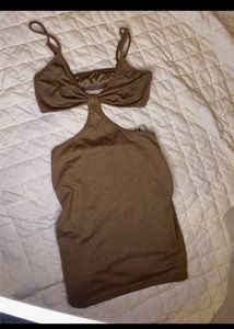 Cutout Brown Mini Dress