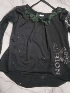 Black Bell Sleeve Top