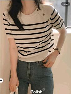 New With Tag Zara Stripped Knit Top