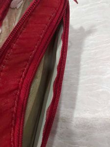 Embroidered Red Pouch