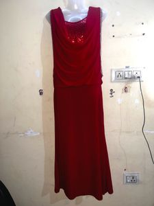 Elegant Red Party Gown