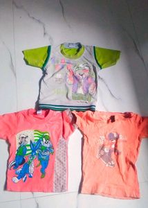 Kids Girls T-Shirt Pank Of 3