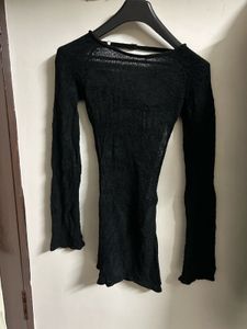 Sheer Black Long Sleeve Top