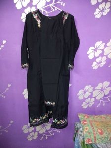 Embroidered Black Suit