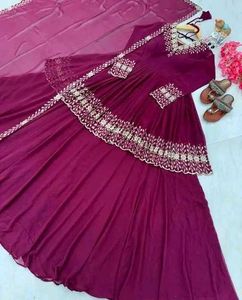 Elegant Blue Embroidered Dress