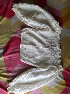 Ruched White Crop Top