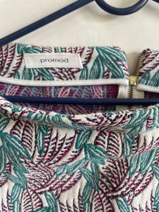 Leaf Print Mini Skirt
