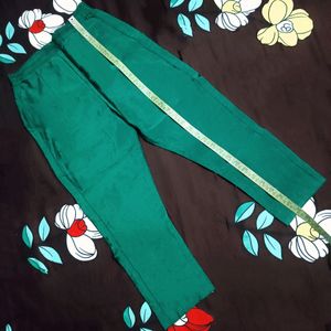 New Green Calf Length Straight Pant For Women🥳