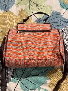 Geometric Print Satchel Bag