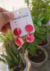 Beautiful Red Rose Floral Dangle Earrings✨❤