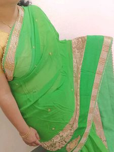 Heavy Work Pure Georgette Saree