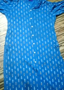 Blue Printed Kurta Set