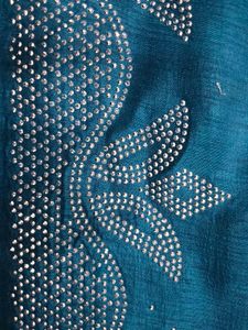 Elegant Teal Embellished Saree