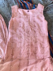 Like New Pent Long Kurti With Heavy Duppata