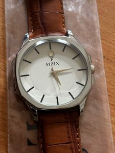 FIZIX WATCH- For Man White Dial With Brown Straps