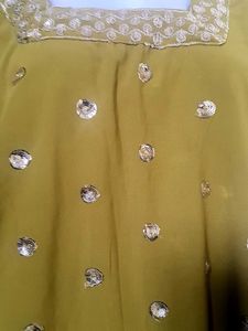 Olive Green Embellished Kurti