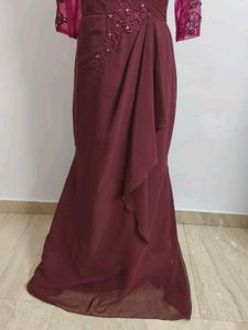 Elegant Maroon Evening Gown