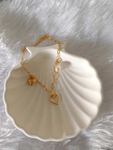 Gold Heart Charm Bracelet