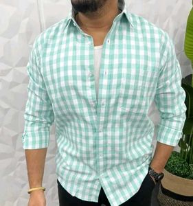 Green & White Checked Shirt