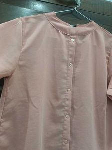 Nude Pink Shirt Style Top For Girls