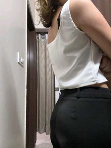 White Textured Tank Top