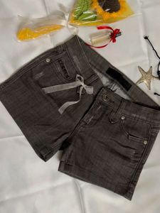 Grey Denim Shorts