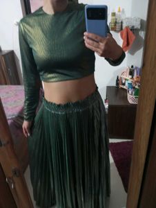 Indya Crop Top And Skirt Set