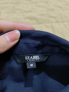 Navy Embroidered Button-Down Shirt