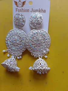 2 Set Of Silver Jhumka