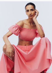 H&amp;M Smocked Crop Top