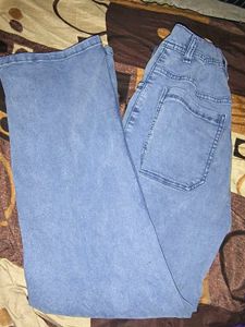 Light Blue Wide Leg Denim Jeans