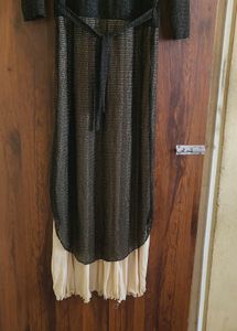 Black Beige Color Gown