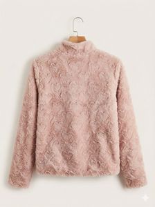 Heart Pattern Pink Fleece Jacket