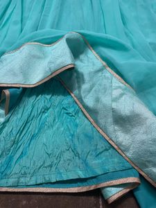 Cyan Heavy Anarkali Suit Set