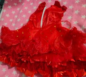 Red Ruffled Party Dress