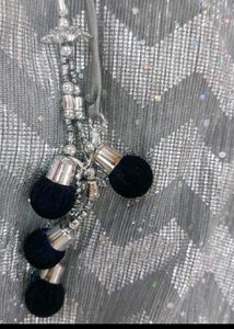 Girl&#39;s Navy Blue And Grey Lehenga Set For 5-6 Year