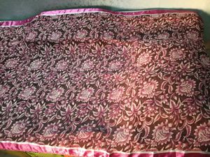 Used SyntheticChiffon MagentaColor LaceBorder Sare