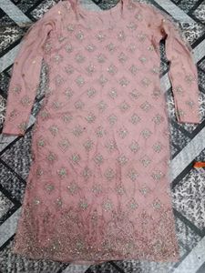 Light pink full suit with dupatta