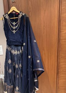 Elegant Navy Blue Lehenga Choli Set