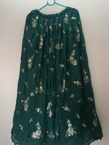 Green Embellished Ethnic Skirt