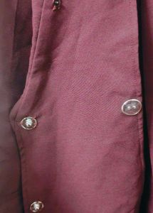 Burgundy Draped Front Blazer